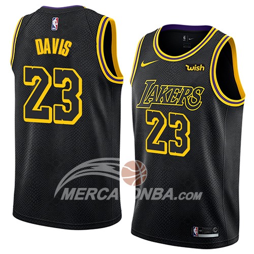 Maglia Los Angeles Lakers Anthony Davis Ciudad 2019-20 Nero